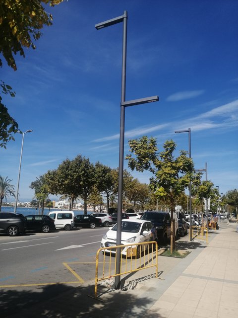 Substitución del alumbrado público en un tramo de la avenida de Rhode